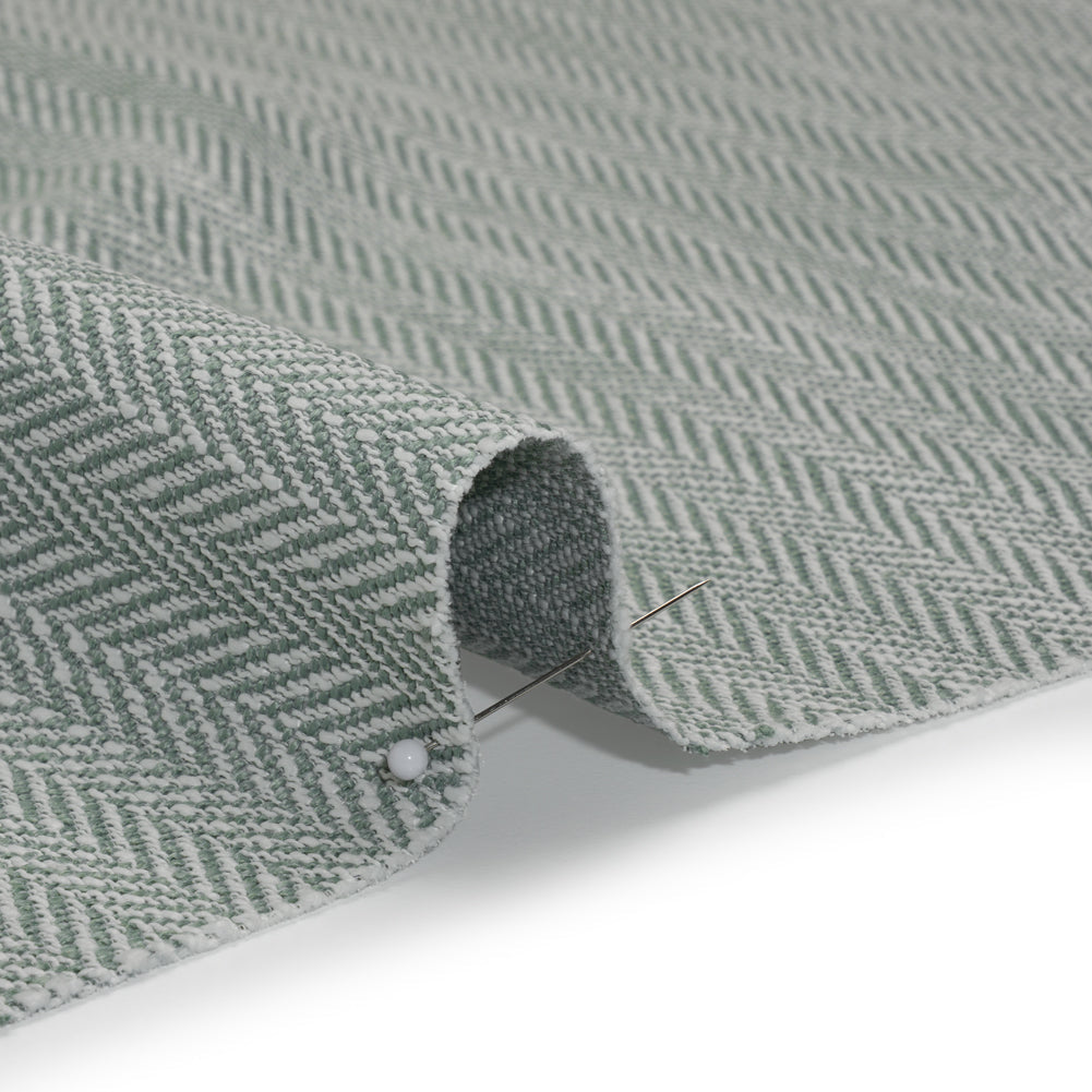 Recycled Polyester Home Decor Twill - Seafoam Herringbone - British Imported