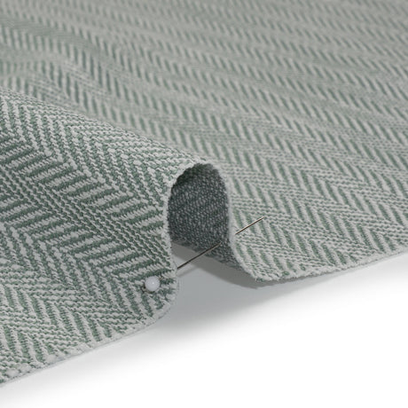 Recycled Polyester Home Decor Twill - Seafoam Herringbone - British Imported