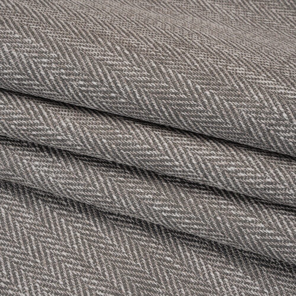 Recycled Polyester Home Decor Twill - Smoke Herringbone - British Imported