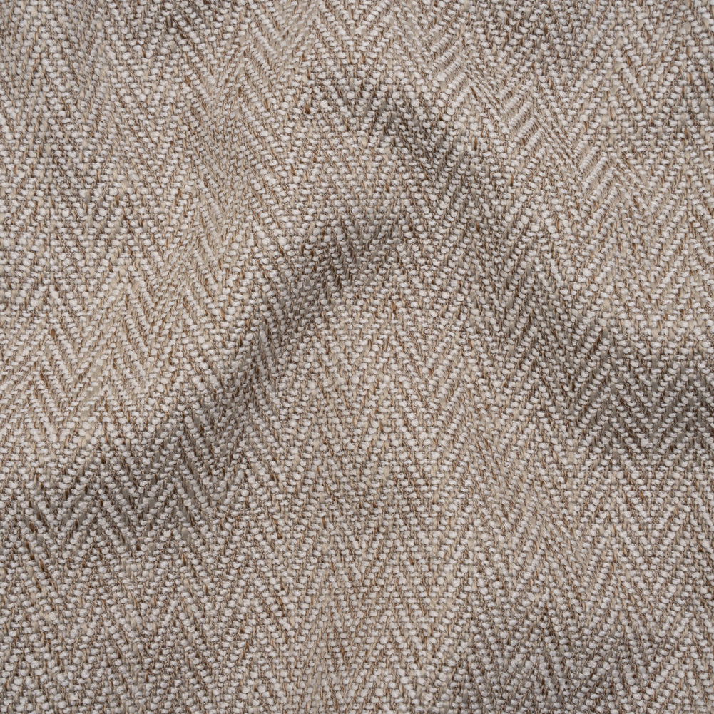 Recycled Polyester Home Decor Twill - Taupe Herringbone - British Imported