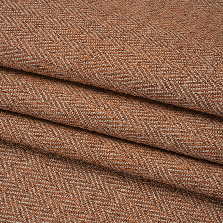 Recycled Polyester Home Decor Twill - Terracotta Herringbone - British Imported