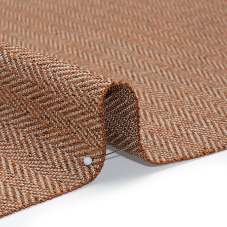 Recycled Polyester Home Decor Twill - Terracotta Herringbone - British Imported