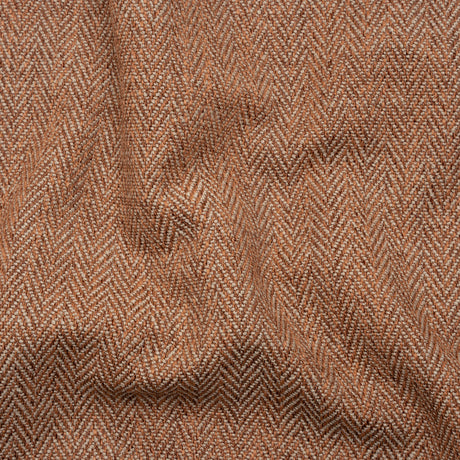 Recycled Polyester Home Decor Twill - Terracotta Herringbone - British Imported