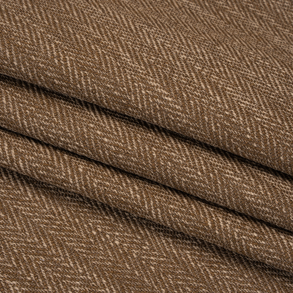 Recycled Polyester Home Decor Twill - Walnut Herringbone - British Imported