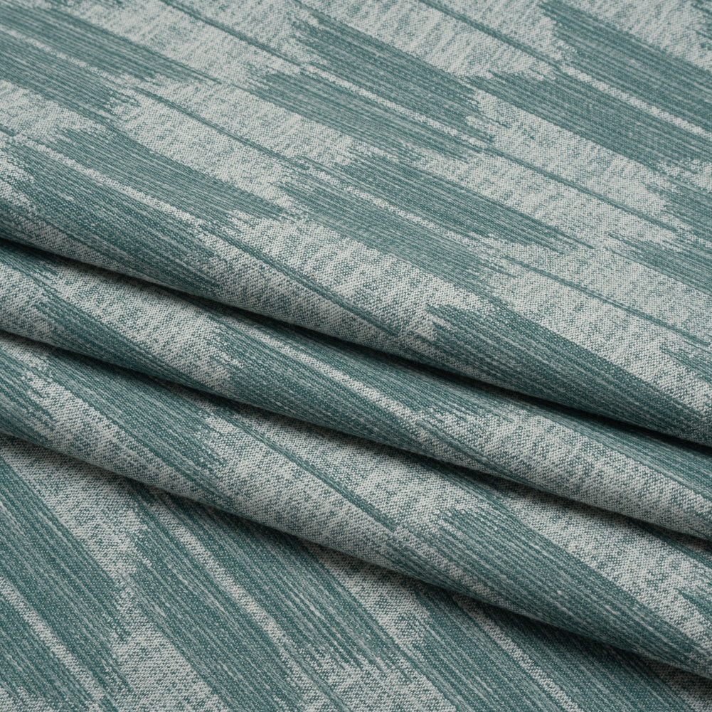 Cotton Blend Home Decor Jacquard - Kingfisher Ikat Checks - British Imported