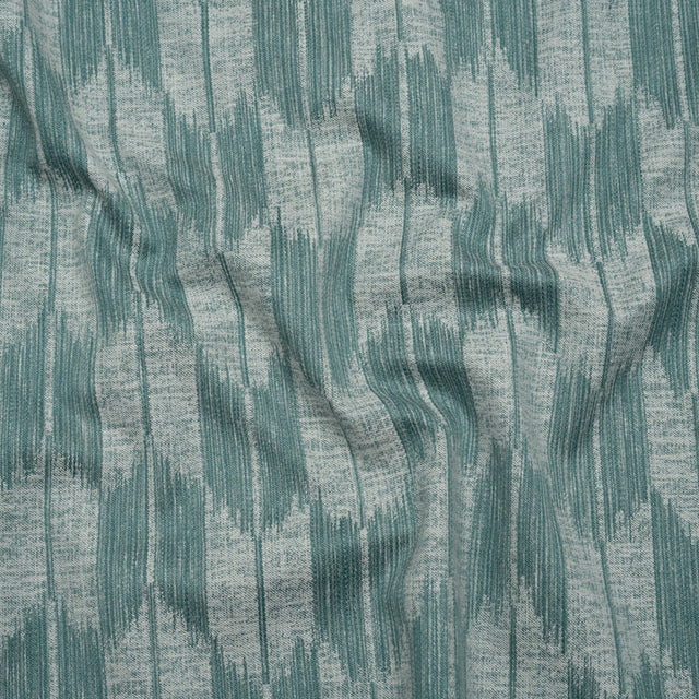Cotton Blend Home Decor Jacquard - Kingfisher Ikat Checks - British Imported