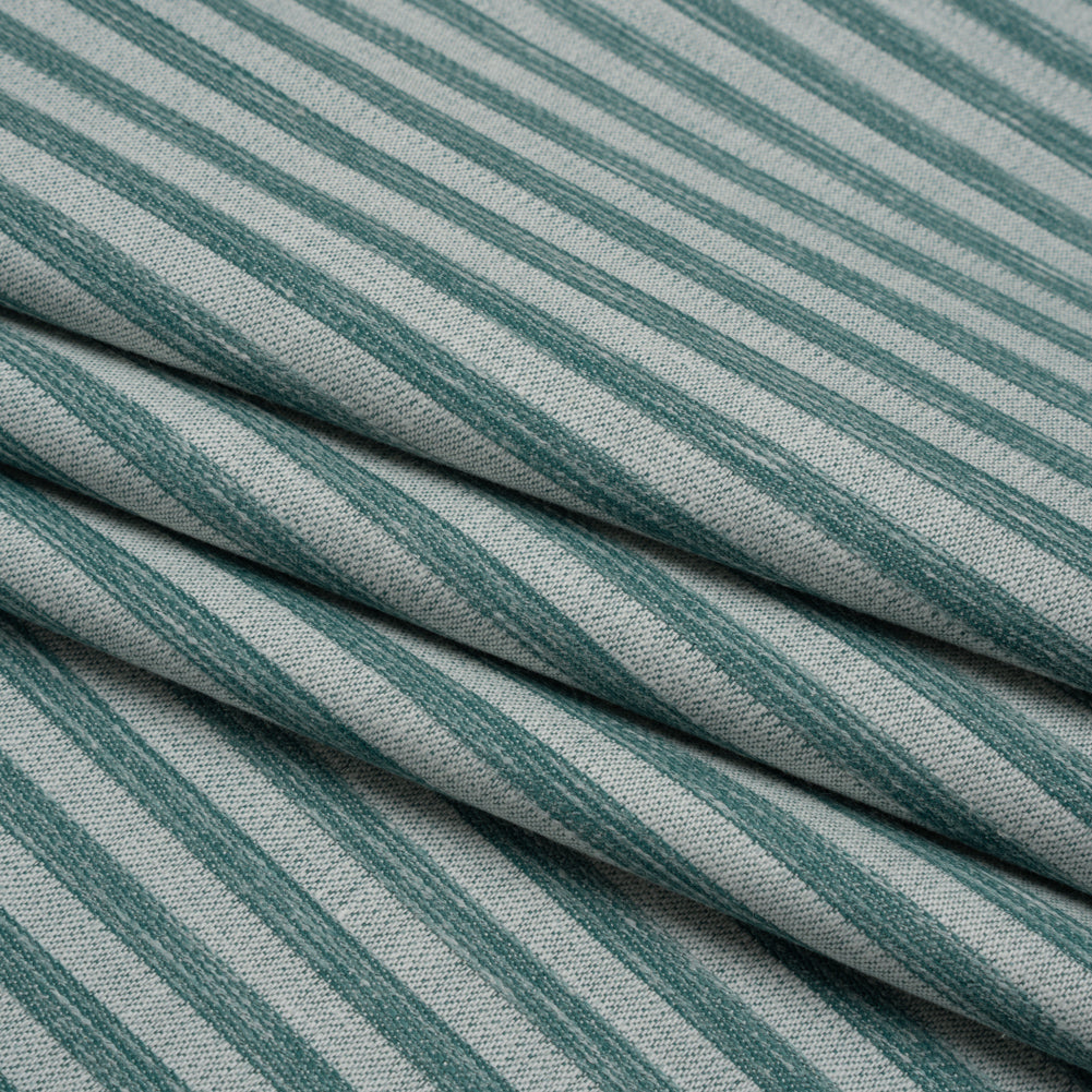 Cotton Blend Home Decor Jacquard - Kingfisher Stripes - British Imported