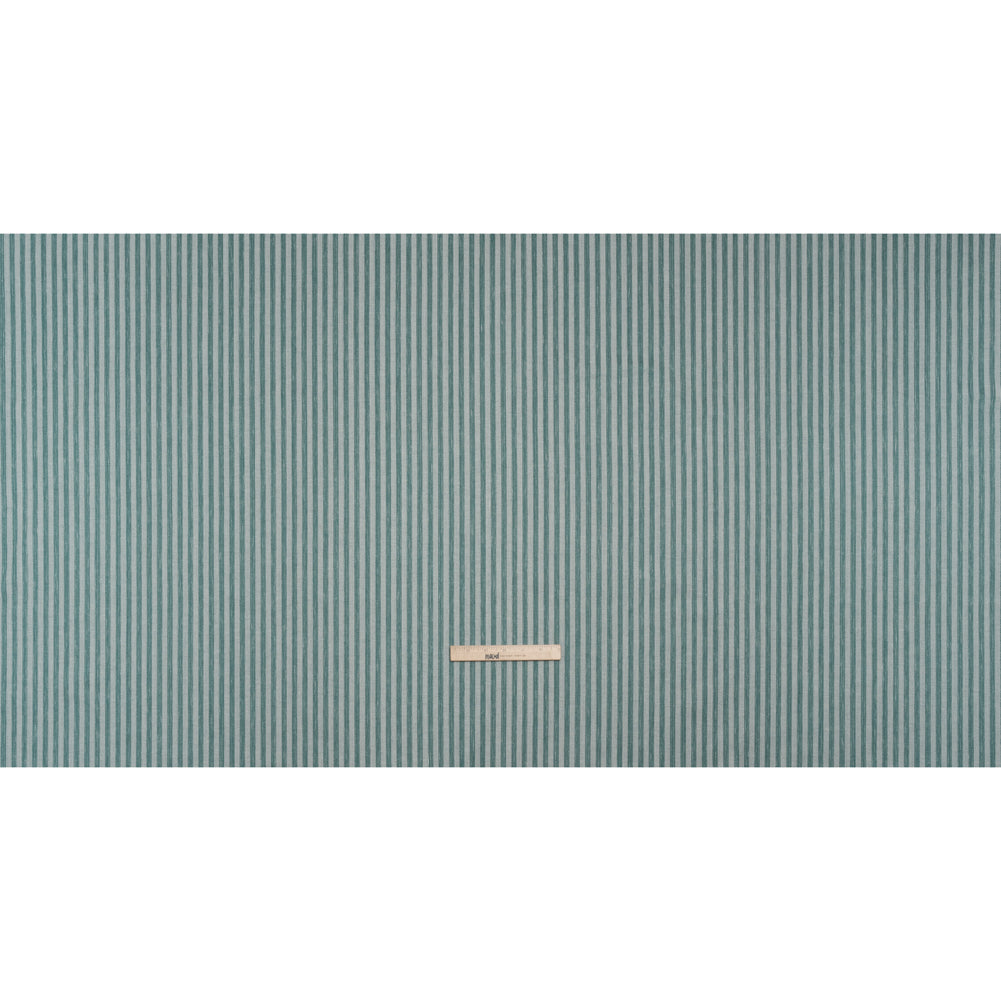 Cotton Blend Home Decor Jacquard - Kingfisher Stripes - British Imported
