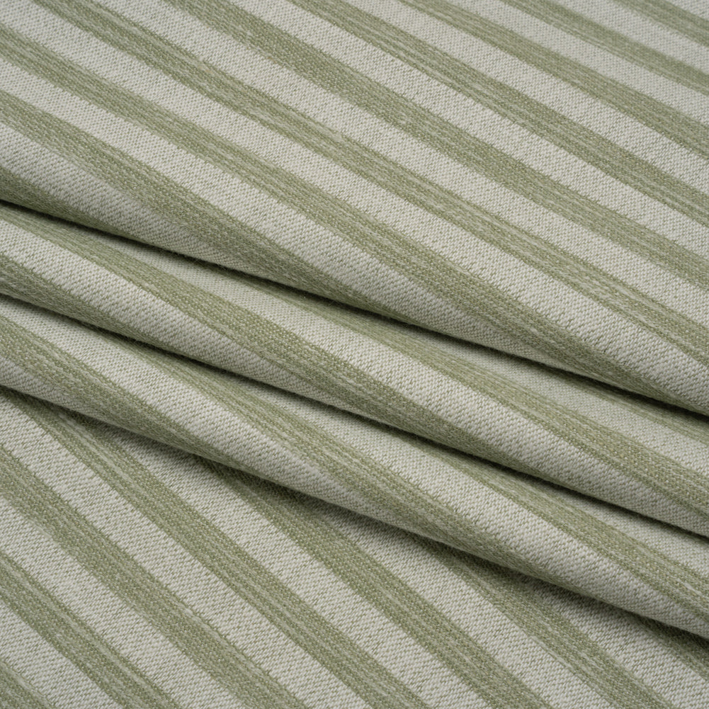 Cotton Blend Home Decor Jacquard - Sage Stripes - British Imported