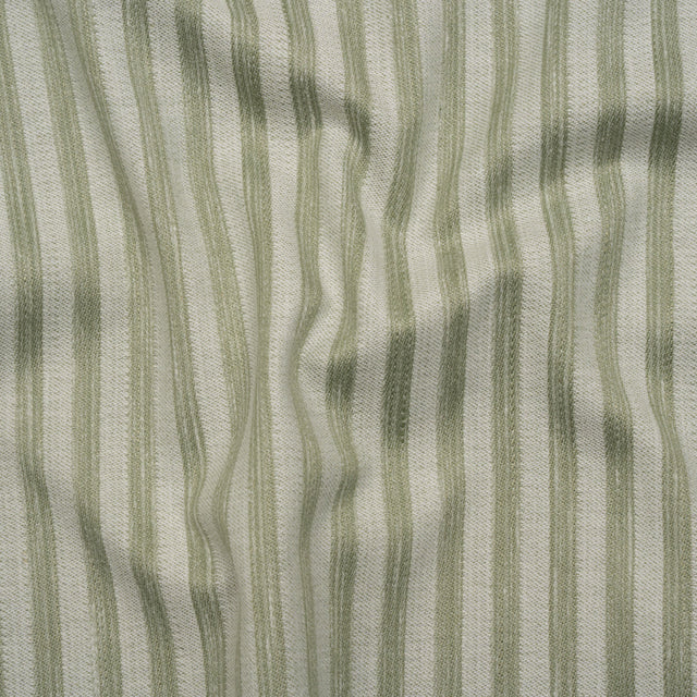 Cotton Blend Home Decor Jacquard - Sage Stripes - British Imported