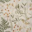 Printed Cotton Canvas - Autumn Painted Wildflowers and Leaves - British Imported