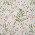 Printed Cotton Canvas - Peony Painted Wildflowers and Leaves - British Imported