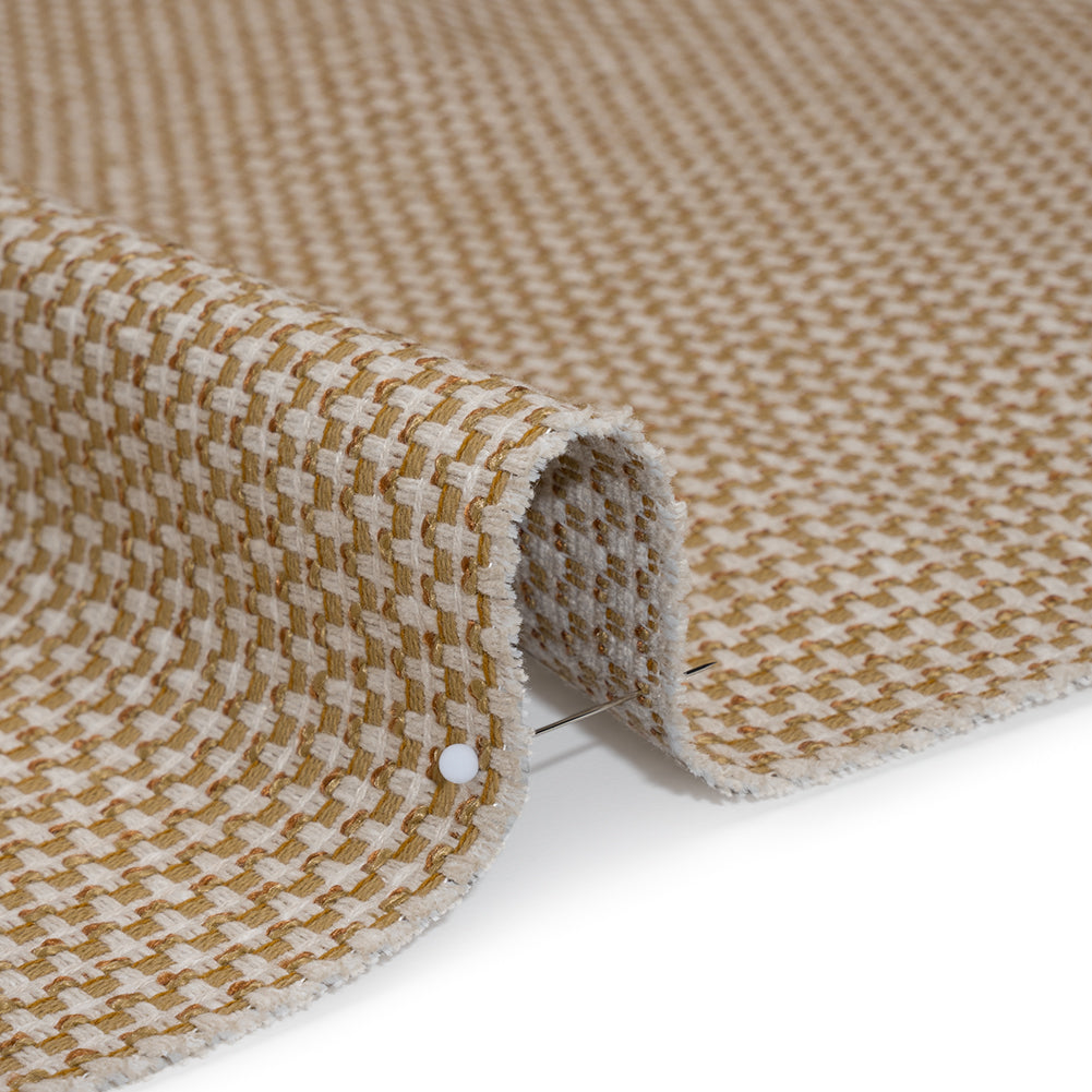 Recycled Polyester and Cotton Jacquard - Autumn Little Checked Stripes - British Imported