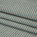 Recycled Polyester and Cotton Jacquard - Kingfisher Little Checked Stripes - British Imported