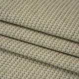 Recycled Polyester and Cotton Jacquard - Moss Little Checked Stripes - British Imported