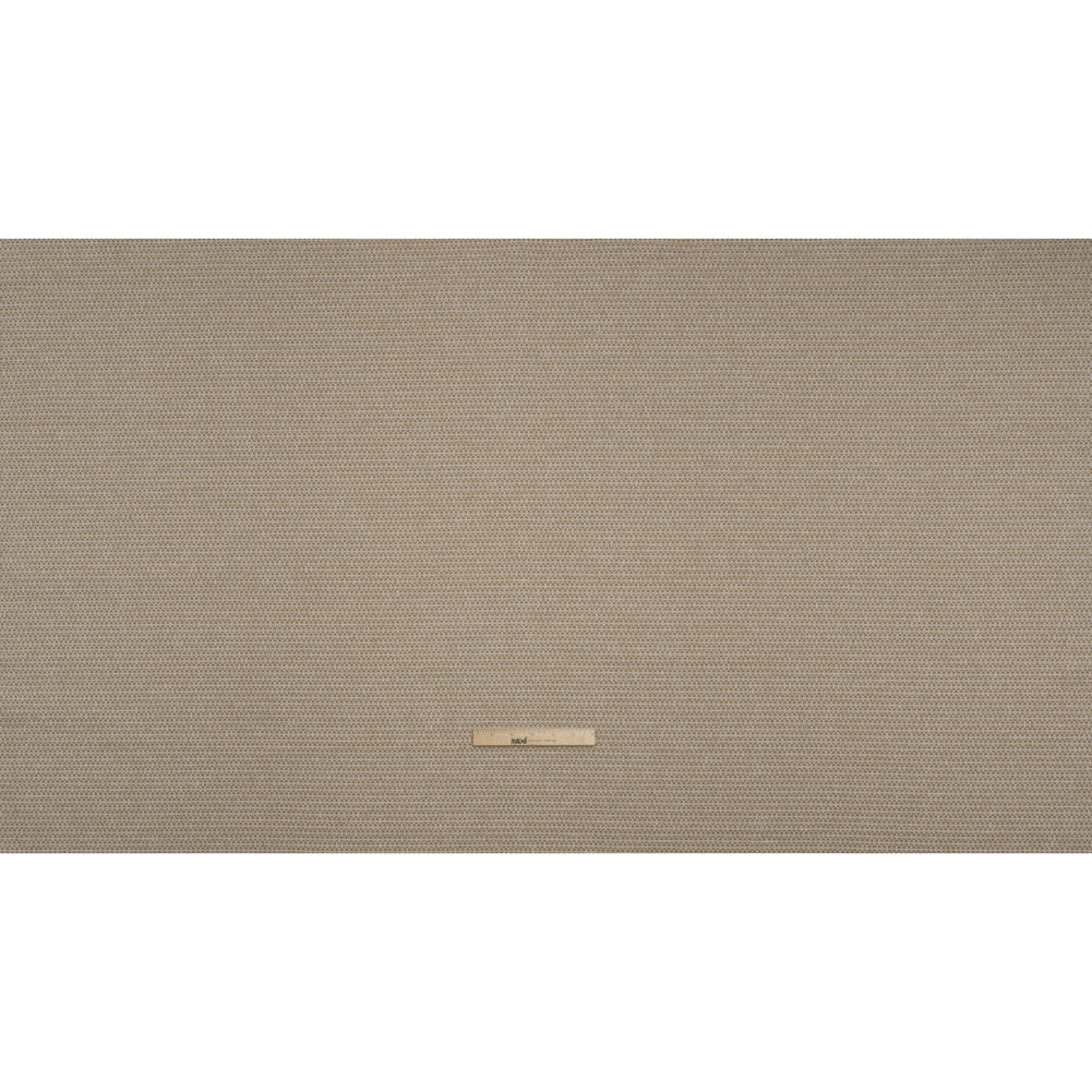 Recycled Polyester and Cotton Jacquard - Natural Little Checked Stripes - British Imported