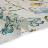 Printed Cotton Canvas - Duckegg Flowering Stems and Butterflies - British Imported