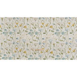 Printed Cotton Canvas - Duckegg Flowering Stems and Butterflies - British Imported