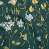 Printed Cotton Canvas - Kingfisher Flowering Stems and Butterflies - British Imported