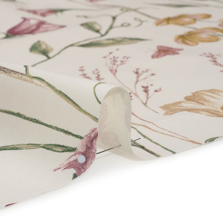 Printed Cotton Canvas - Peony Flowering Stems and Butterflies - British Imported