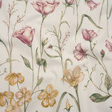 Printed Cotton Canvas - Peony Flowering Stems and Butterflies - British Imported