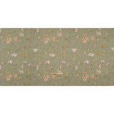 Printed Cotton Canvas - Sage Flowering Stems and Butterflies - British Imported