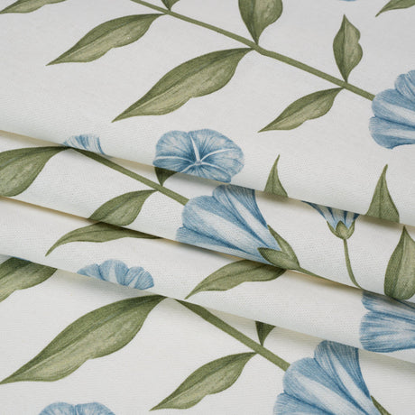 Printed Cotton Canvas - Bluebell Balanced Flower Stems - British Imported