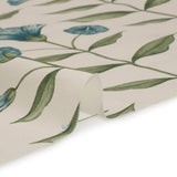 Printed Cotton Canvas - Kingfisher Balanced Flower Stems - British Imported