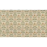 Printed Cotton Canvas - Ochre Balanced Flower Stems - British Imported