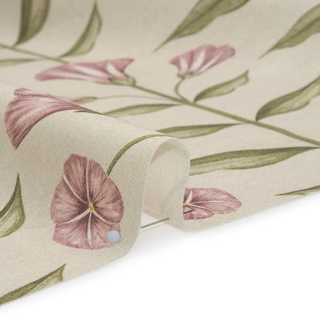 Printed Cotton Canvas - Sage Balanced Flower Stems - British Imported