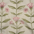 Printed Cotton Canvas - Sage Balanced Flower Stems - British Imported
