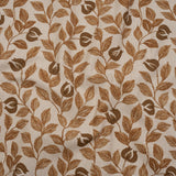 Printed Cotton Canvas - Ginger Budding Flowers and Leaves - British Imported