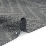 Recycled Polyester and Cotton Drapery Twill Woven - Ink Chevrons - British Imported