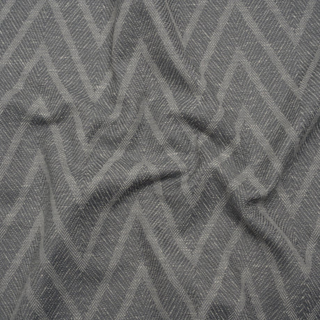 Recycled Polyester and Cotton Drapery Twill Woven - Ink Chevrons - British Imported