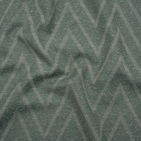 Recycled Polyester and Cotton Drapery Twill Woven - Kingfisher Chevrons - British Imported