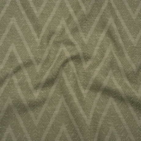 Recycled Polyester and Cotton Drapery Twill Woven - Moss Chevrons - British Imported