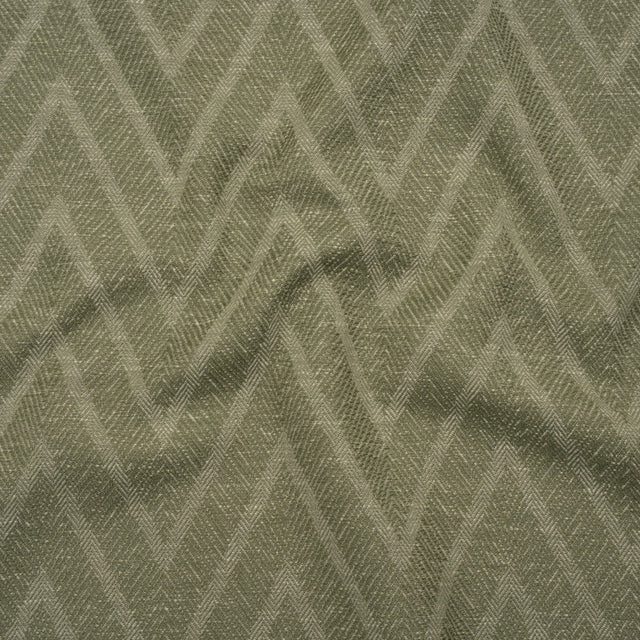 Recycled Polyester and Cotton Drapery Twill Woven - Moss Chevrons - British Imported