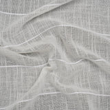 Textured Open Weave Double Wide Drapery Sheers Fabric - Oyster Tactile Stripes - British Imported