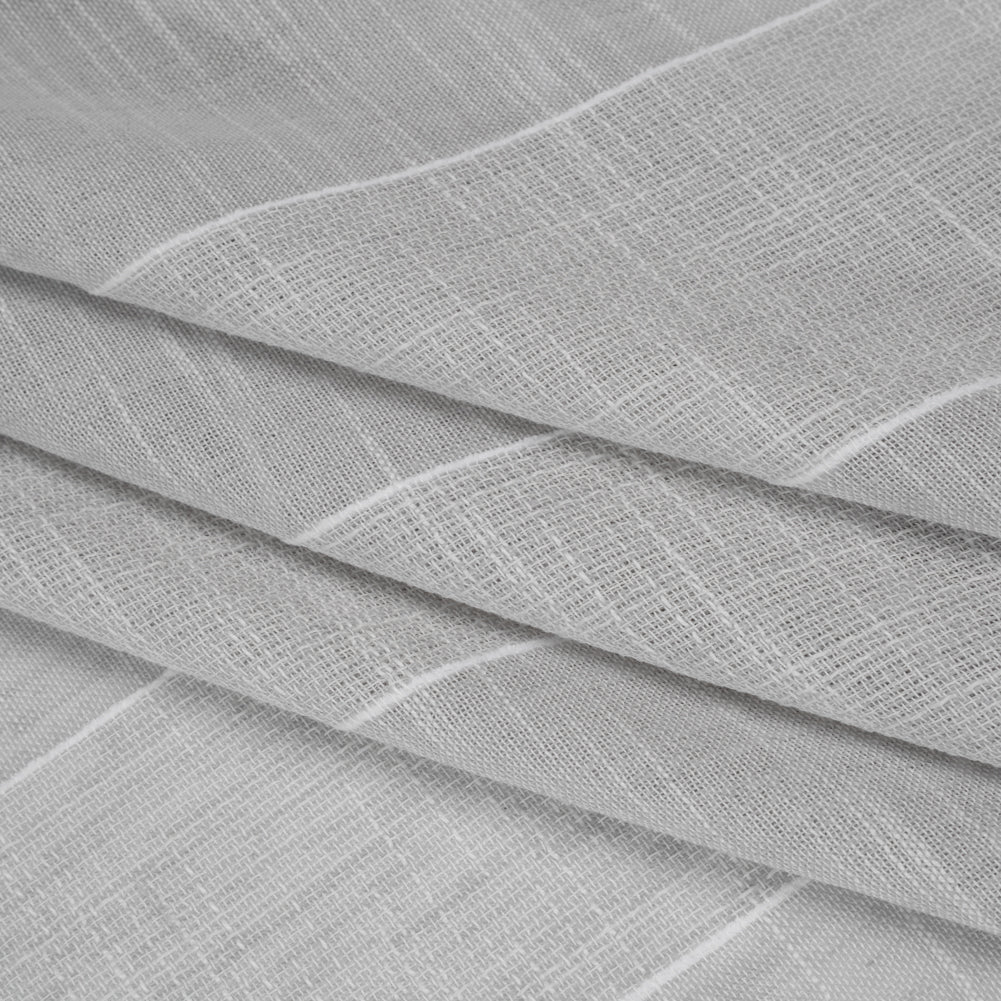 Textured Open Weave Double Wide Drapery Sheers Fabric - Pebble Tactile Stripes - British Imported