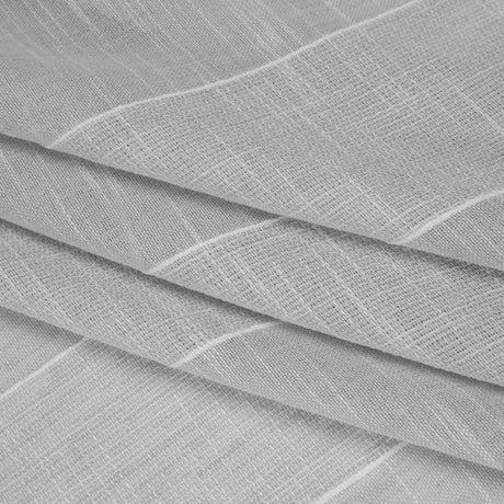 Textured Open Weave Double Wide Drapery Sheers Fabric - Pebble Tactile Stripes - British Imported