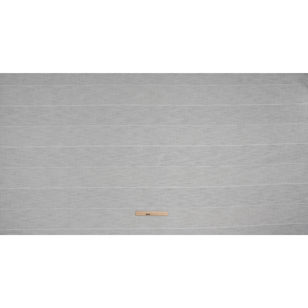 Textured Open Weave Double Wide Drapery Sheers Fabric - Pebble Tactile Stripes - British Imported