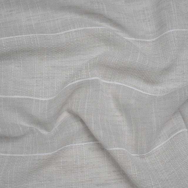Textured Open Weave Double Wide Drapery Sheers Fabric - Pebble Tactile Stripes - British Imported