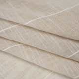 Textured Open Weave Double Wide Drapery Sheers Fabric - Sand Tactile Stripes - British Imported