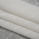 Slubbed Double Wide Drapery Sheers Fabric - Chalk Eyelash Fringe Dot Stripes - British Imported