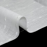 Slubbed Double Wide Drapery Sheers Fabric - Chalk Eyelash Fringe Dot Stripes - British Imported