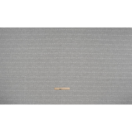 Slubbed Double Wide Drapery Sheers Fabric - Chalk Eyelash Fringe Dot Stripes - British Imported