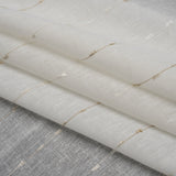Slubbed Double Wide Drapery Sheers Fabric - Sand Eyelash Fringe Dot Stripes - British Imported