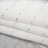 Slubbed Double Wide Drapery Sheers Fabric - Stone Eyelash Fringe Dot Stripes - British Imported
