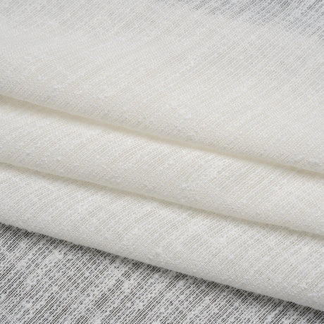 Slubbed Double Wide Drapery Sheers Woven Fabric - Chalk - British Imported