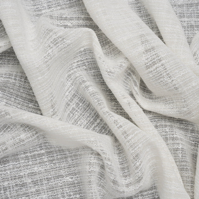 Slubbed Double Wide Drapery Sheers Woven Fabric - Chalk - British Imported